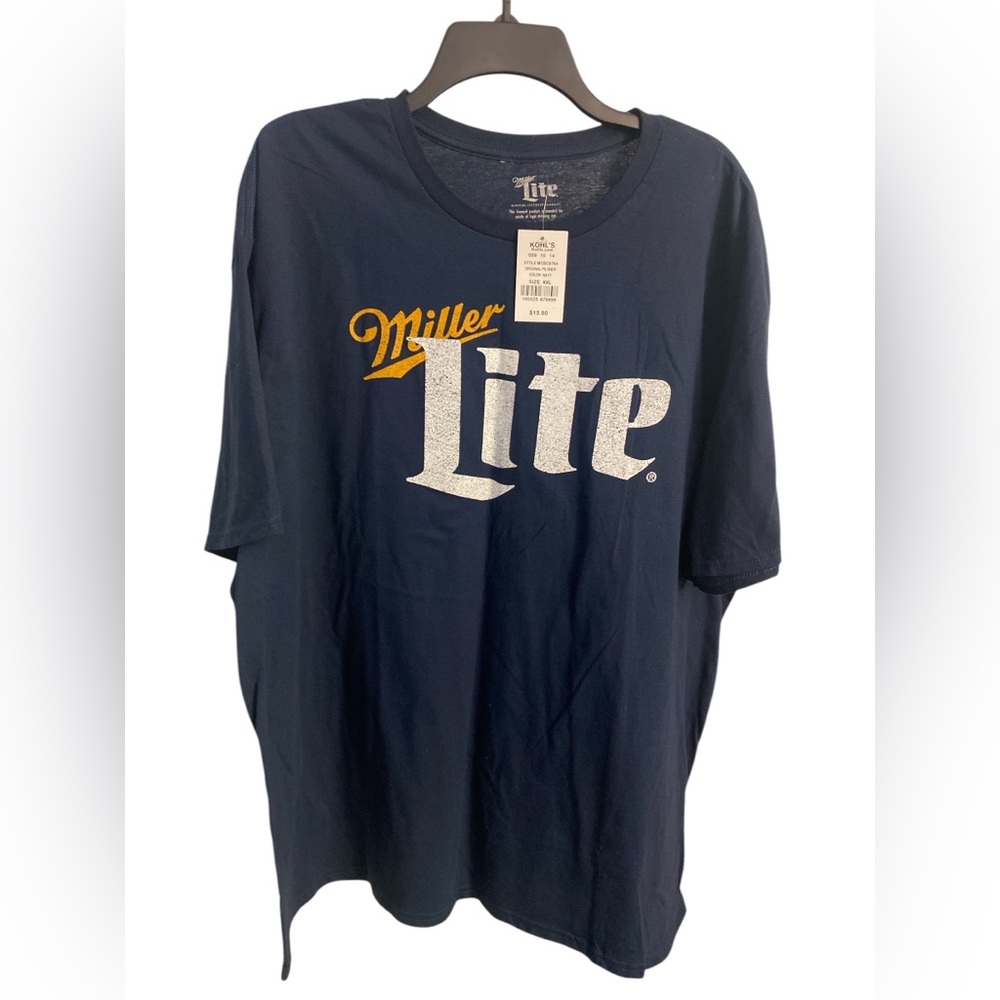 Navy Blue Short Sleeve Tee with Bold Logo NWT XXL